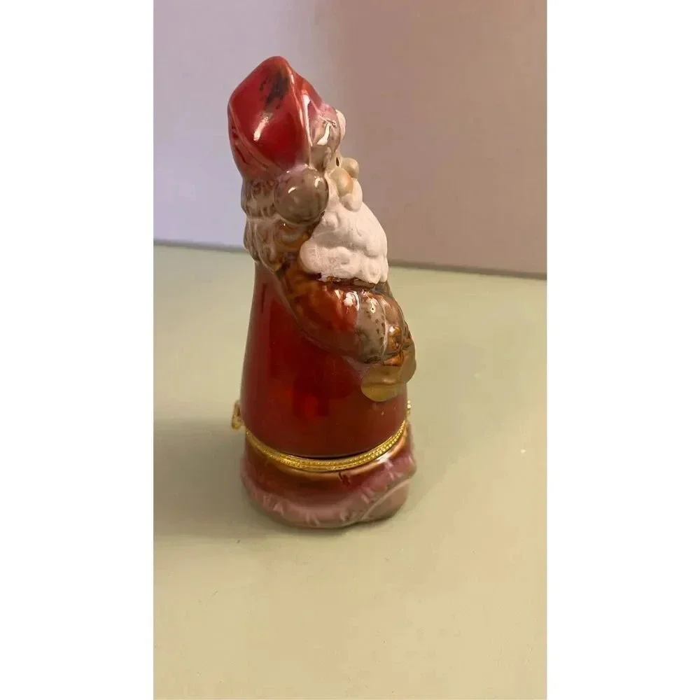 Old World Santa‎ Clause Porcelain Hinged Trinket Box Christmas Holidays